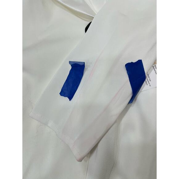 IEENA FOR MAC DUGGAL 26734 Drop Shoulder Faux Tuxedo Mini Dress Crepe 10 NEW - Picture 9 of 13